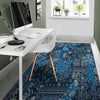 Bandana Blue Paisley Print Pattern Floor Mat-grizzshop