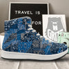 Bandana Blue Paisley Print Pattern High Top Sneakers-grizzshop