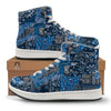 Bandana Blue Paisley Print Pattern High Top Sneakers-grizzshop