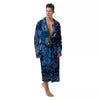 Bandana Blue Paisley Print Pattern Men's Robe-grizzshop