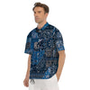 Bandana Blue Paisley Print Pattern Men's Short Sleeve Shirts-grizzshop