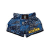 Bandana Blue Paisley Print Pattern Muay Thai Boxing Shorts-grizzshop