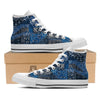 Bandana Blue Paisley Print Pattern White High Top Shoes-grizzshop