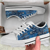 Bandana Blue Paisley Print Pattern White Low Top Shoes-grizzshop