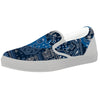 Bandana Blue Paisley Print Pattern White Slip On Shoes-grizzshop