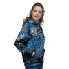 Bandana Blue Paisley Print Pattern Women's Hoodie-grizzshop