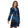 Bandana Blue Paisley Print Pattern Women's Robe-grizzshop