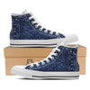 Bandana Blue Paisley Print White High Top Shoes-grizzshop