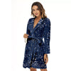 Bandana Blue Paisley Print Women's Robe-grizzshop