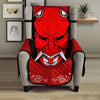 Bandana Red Hannya Demon Print Armchair Protector-grizzshop