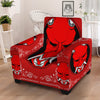 Bandana Red Hannya Demon Print Armchair Slipcover-grizzshop