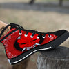 Bandana Red Hannya Demon Print Black High Top Shoes-grizzshop