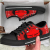 Bandana Red Hannya Demon Print Black Low Top Shoes-grizzshop