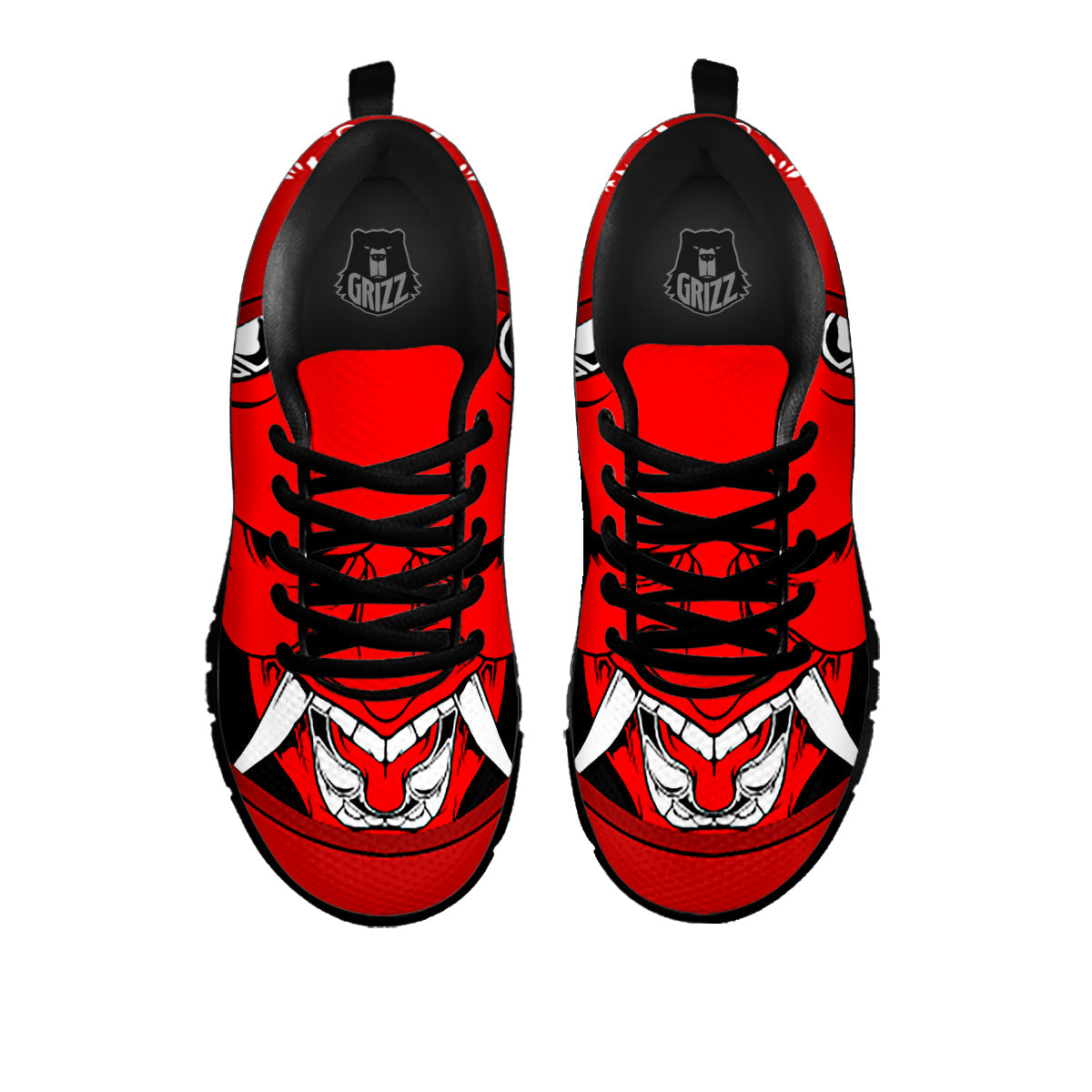 Bandana Red Hannya Demon Print Black Sneaker-grizzshop