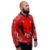 Bandana Red Hannya Demon Print Men's Bomber Jacket-grizzshop