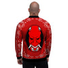 Bandana Red Hannya Demon Print Men's Bomber Jacket-grizzshop