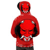 Bandana Red Hannya Demon Print Men's Hoodie-grizzshop