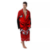 Bandana Red Hannya Demon Print Men's Robe-grizzshop