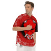 Bandana Red Hannya Demon Print Men's Short Sleeve Shirts-grizzshop