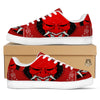 Bandana Red Hannya Demon Print White Low Top Sneakers-grizzshop