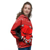 Bandana Red Hannya Demon Print Women's Hoodie-grizzshop