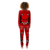 Bandana Red Hannya Demon Print Women's Pajamas-grizzshop