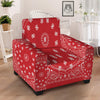 Bandana Red Paisley Print Armchair Slipcover-grizzshop