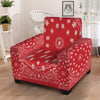 Bandana Red Paisley Print Armchair Slipcover-grizzshop