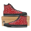 Bandana Red Paisley Print Black High Top Shoes-grizzshop