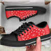 Bandana Red Paisley Print Black Low Top Shoes-grizzshop