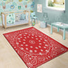 Bandana Red Paisley Print Floor Mat-grizzshop