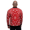 Bandana Red Paisley Print Men's Bomber Jacket-grizzshop