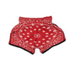 Bandana Red Paisley Print Muay Thai Boxing Shorts-grizzshop