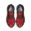 Bandana Red Paisley Print Pattern Black Running Shoes-grizzshop