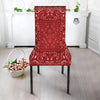 Bandana Red Paisley Print Pattern Dining Chair Slipcover-grizzshop