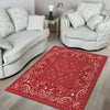 Bandana Red Paisley Print Pattern Floor Mat-grizzshop