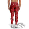 Bandana Red Paisley Print Pattern Men's Leggings-grizzshop