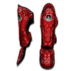 Bandana Red Paisley Print Pattern Muay Thai Shin Guards-grizzshop