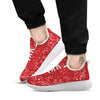 Bandana Red Paisley Print Pattern White Athletic Shoes-grizzshop