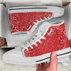 Bandana Red Paisley Print Pattern White High Top Shoes-grizzshop