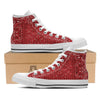 Bandana Red Paisley Print Pattern White High Top Shoes-grizzshop