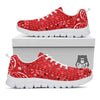 Bandana Red Paisley Print Pattern White Sneaker-grizzshop