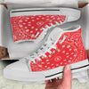 Bandana Red Paisley Print White High Top Shoes-grizzshop