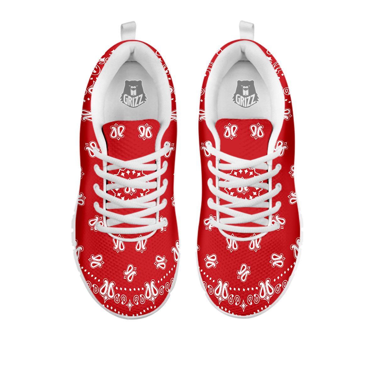 Bandana Red Paisley Print White Sneaker-grizzshop