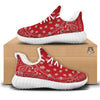 Bandana Red Paisley Print White Walking Shoes-grizzshop