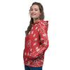 Bandana Red Paisley Print Women's Hoodie-grizzshop