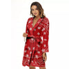 Bandana Red Paisley Print Women's Robe-grizzshop