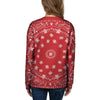 Bandana Red Paisley Print Women's Sweatshirt-grizzshop