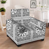 Bandana White And Black Paisley Print Pattern Armchair Slipcover-grizzshop