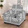 Bandana White And Black Paisley Print Pattern Armchair Slipcover-grizzshop